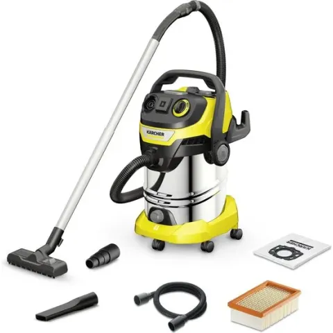 Kärcher WD 6 P S V-30/6/22/T *EU III nat- en droogzuiger - 1300W - geïntegreerd stopcontact - afvoerschroef - RVS vuilreservoir 30L - stroomkabel 6m
