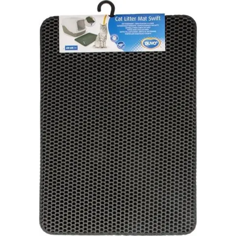 Kattenbakmat swift Zwart 45x65cm voor doorvallend kattenzand