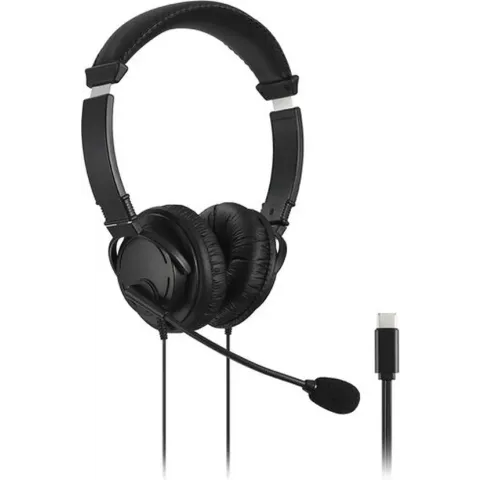 Kensington USB-C Hi-Fi Hoofdtelefoon met Noise-Cancelling Microfoon - Zwart