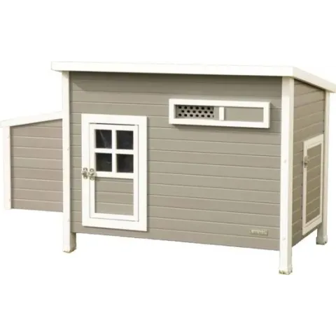 Kerbl ECO Kippenhok Barney 137x73x83 cm kunststof grijs en wit