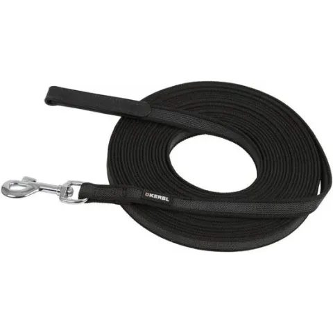 Kerbl Hondenriem 10 m rubber zwart 81045