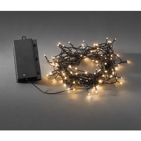 Kerstverlichting op batterij - 120 LEDs - Extra warm wit - IP44 voor binnen en buiten - 12 meter - Sensor - Timer - LED lichtsnoer
