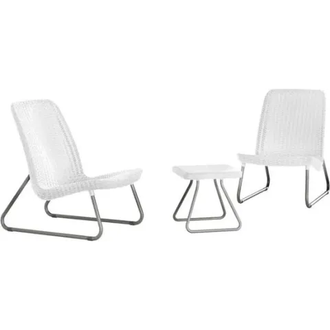Keter Rio - Loungeset - 3-delig - 2-zits - Kunststof - Wit
