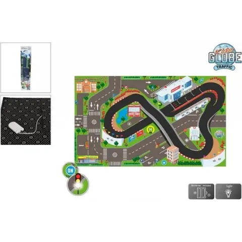 Kids Globe Verkeerskleed met circuit en LED licht 72x120cm
