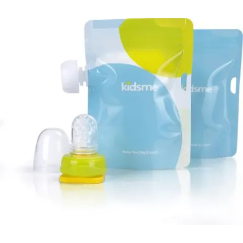 Kidsme - Reusable Food Pouch with Adaptor set - Lime