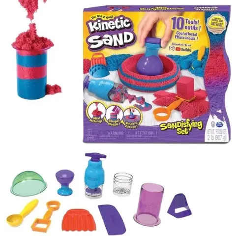 Kinetic Sand Zandtastische set met 0,9 kg zand en 10 stuks gereedschap