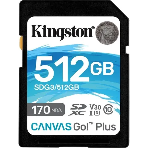 Kingston Technology Canvas Go! Plus flashgeheugen 512 GB SD Klasse 10 UHS-I