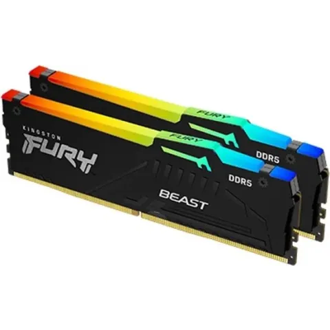 Kingston Technology FURY Beast RGB, 32 GB, 2 x 16 GB, DDR5, 5200 MHz, 288-pin DIMM