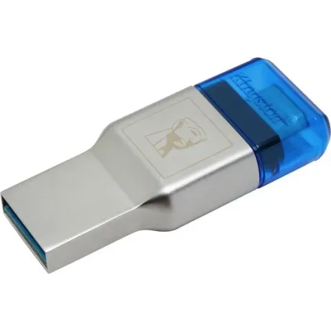 Kingston Technology MobileLite Duo 3C geheugenkaartlezer Blauw, Zilver USB 3.2 Gen 1 (3.1 Gen 1) Type-A/Type-C