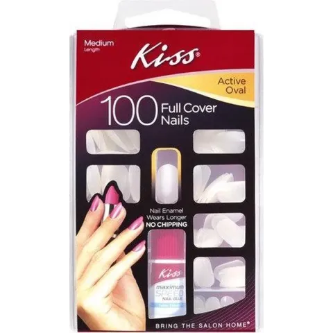 Kiss nagel&lijm active oval 100 st