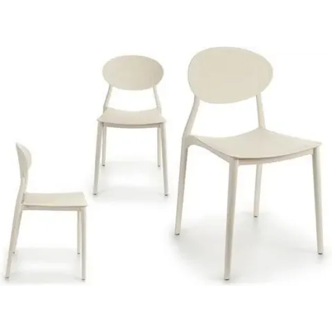 Kitchen Chair Plastic White 41 X 81 X 49 Cm White