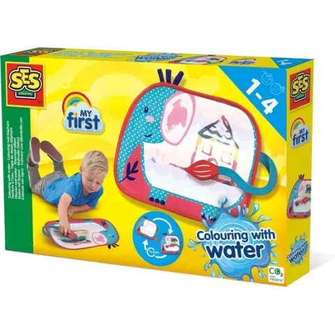 Kleuren met water - Kleurmat olifant