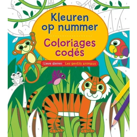 Kleuren op nummer - Lieve dieren / Coloriages codés - Les gentils animaux