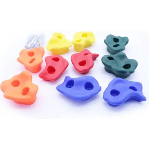 Klimstenen Set - 10 stuks - Klimsteen set voor klimwand - PE - Multicolor - Indoor en outdoor