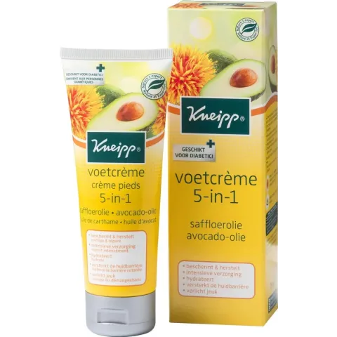 Kneipp safloerolie avocado-olie 5 in 1 Voetcrème - 75 ml