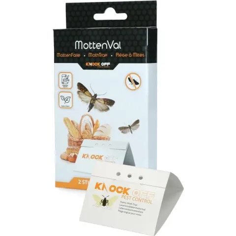 Knock Off Levensmiddelenmottenval Delta - Mottenval op basis van speciaal feromoon – Ideaal voor  gebruik binnenshuis – Effectieve werking van 6 tot 8 weken – 11x9x5.5 cm – 2 Stuks