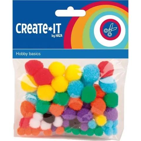 Knutselset Create It - Pompoms 78 Stuks
