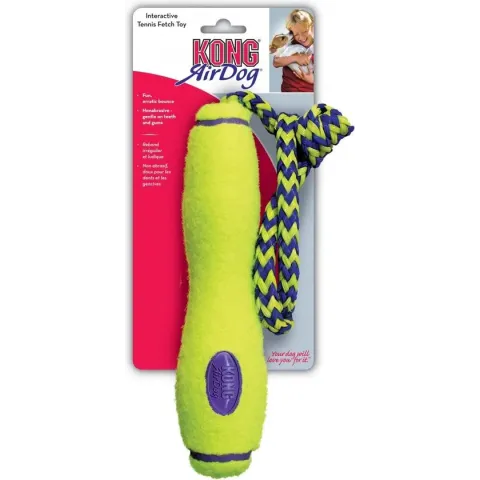 Kong Air Werpstok - L - Bal - 38.5 x 14.9 x 7.1 cm - Geel