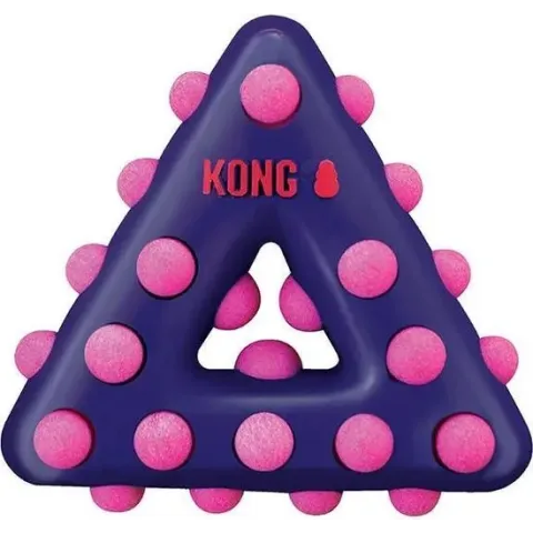 Kong Dotz Triangle - Hondenspeelgoed - Paars - 16,5x16,5x4 cm