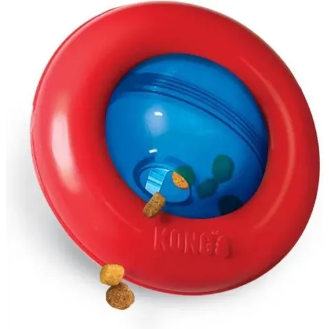 Kong Gyro Voerbal L - Rood/Blauw - 17 x 17 x 9.5 cm