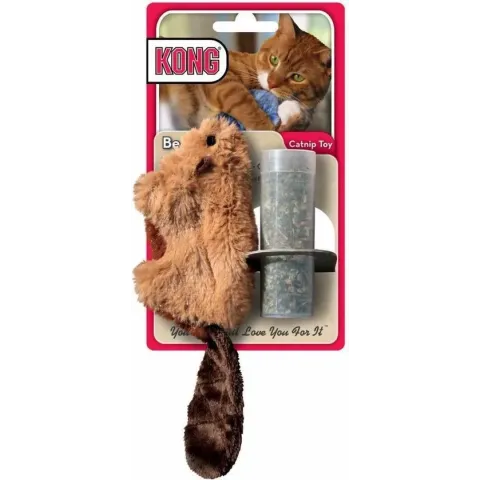 Kong Kat Catnip Bever - Speelmuis - Bruin - 3,8 x 4,5 x 4,2