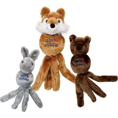 Kong Wubba Friend - Hondenspeelgoed - Grijs - 10,2 x 7,9 x 2,6 cm