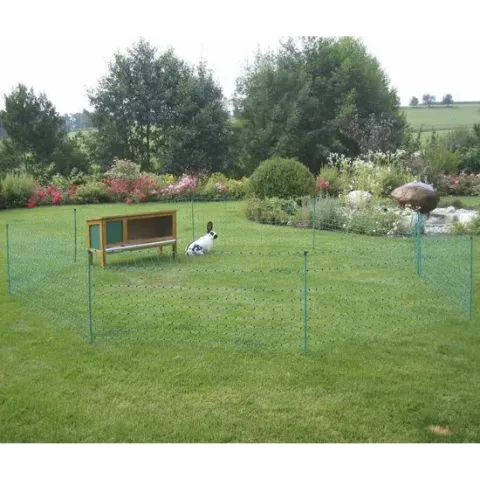 Konijnenren - net - 65 cm hoog - 12 m - 9 paaltjes