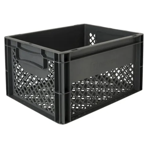 Kunststof Fietskrat Medium 25 liter Antraciet Recyclaat