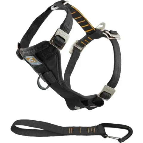 Kurgo Enhanced Strength Tru-Fit Dog Car Harness - Veiligheidsharnas, verstelbaar op 5 plaatsen - in Rood of Zwart van XS tot XL - Kleur: Zwart, Maat: Medium
