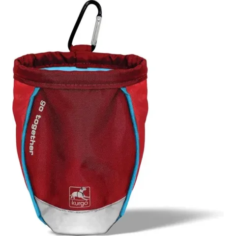 Kurgo Go Stuff It - Beloningszakje voor om je middel voor Puppy Training en/of Wandelen - Wasbaar met extra rits voor sleutels e.d.  - 14  x 7,5 x 15 cm  - Chili Rood