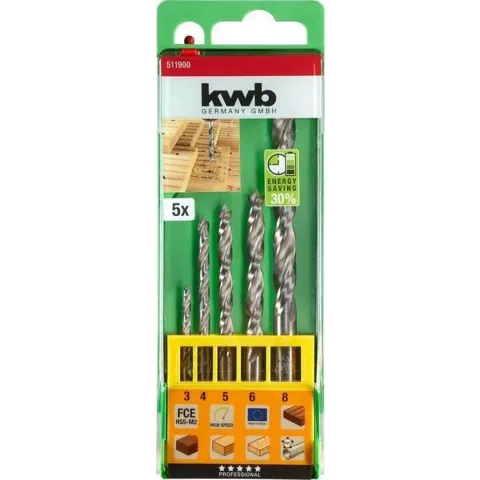 kwb 511900 Hout-spiraalboor 5-delig 1 set(s)