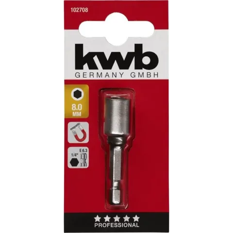 KWB - Bit dop - 8mm - zeskant - magnetisch
