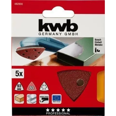 KWB schuurschijven delta korrel 80 set a 5
