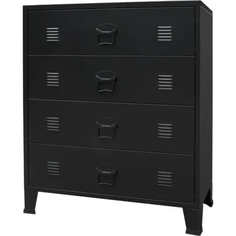 Ladekast industriële stijl 78x40x93 cm metaal zwart