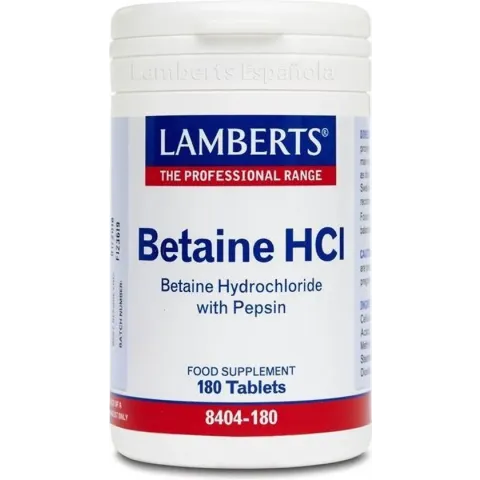 Lamberts Betaine HCL with Pepsin - 180 Tabletten - Voedingssupplement