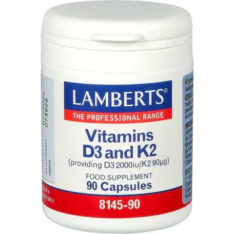 Lamberts Vitamine D3 2000 IE en K2 90 mcg - 90 capsules - Vitamine D en K preparaat