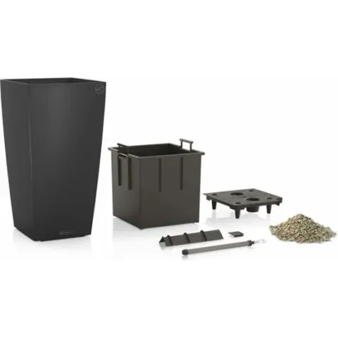 Lechuza - CUBICO COLOR 30 - Plantenbak - ALL-IN-ONE set - leisteengrijs