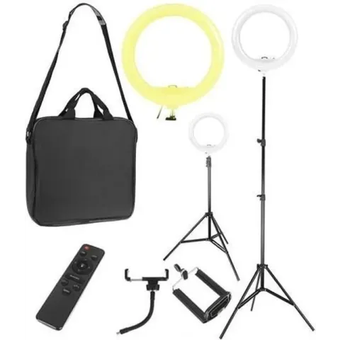 LED Ring Lamp - Selfie Lamp - 30W - Statief, Houder en Afstandsbediening | Make-up Lamp | Vlog | Mobiele Fotostudio voor Instagram / TikTok / Youtube