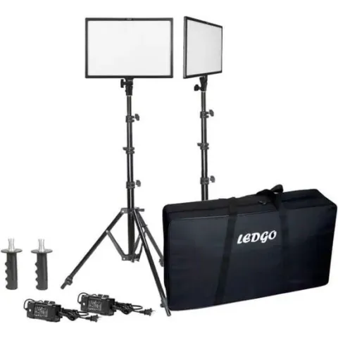 Ledgo - E268CII Bi-color kit - 2x high output paneel - Inclusief statief en tas - Zwart
