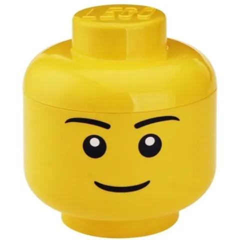 LEGO Hoofd Boy Opbergbox - Groot - H 27 x B 24 cm - Geel