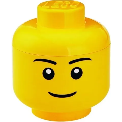 LEGO Hoofd Boy Opbergbox - Klein -  H 19 x B 16 cm - Geel