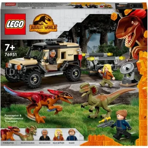 LEGO JURASSIC WORLD 76951 PYRORAPTOR & DILOPHOSAURUS TRANSPORT