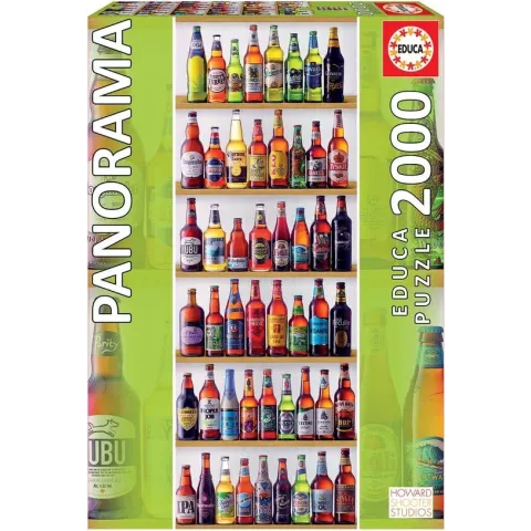 Legpuzzel - Panorama - 2000 stukjes - Bier uit de Hele Wereld  -  Educa puzzel