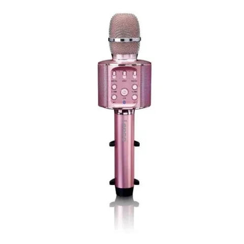 Lenco BMC-090 - Karaoke microfoon met Bluetooth en LED-effect - Roze