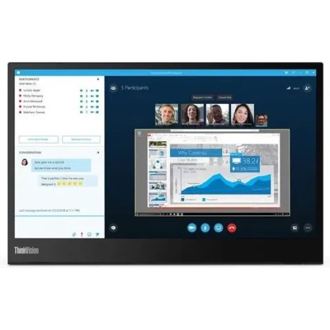 Lenovo ThinkVision M14 35,6 cm (14'') 1920 x 1080 Pixels Full HD LED Zwart
