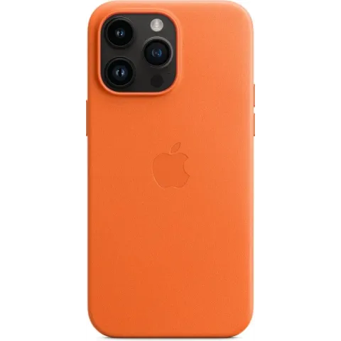 Leren hoesje met MagSafe voor iPhone 14 Pro Max - Oranje