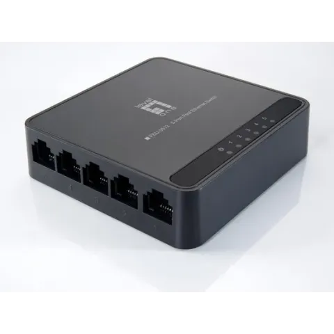 LevelOne FEU-0512 5-Port Fast Ethernet Switch (5x RJ45, 10/100 Mbps Full duplex, 1000 GBps]