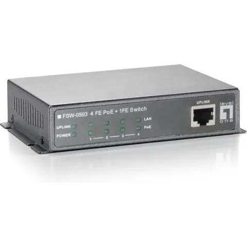 LevelOne FSW-0503W90 Fast Ethernet (10/100) Grijs Power over Ethernet (PoE)