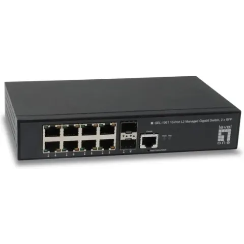 LevelOne GEL-1061 Managed L2 Gigabit Ethernet (10/100/1000) Zwart 19U