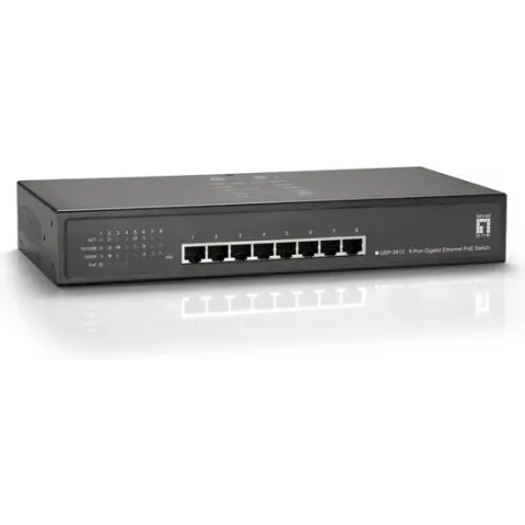 LevelOne GEP-0812W120 Gigabit Ethernet (10/100/1000) Grijs Power over Ethernet (PoE)